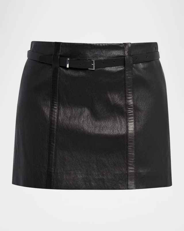 The Leather Belt Mini Skirt
